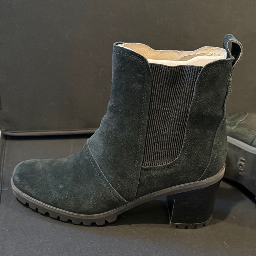 UGG Black Suede Heeled Boots - Picture 3 of 8